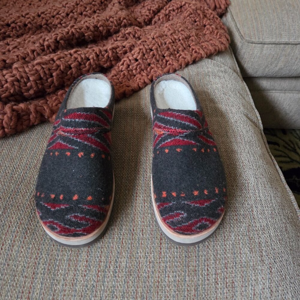 Merrell Women's Juno Wool Clog Faux Fur Lined Comfort Slip-On SW /Sweater Print